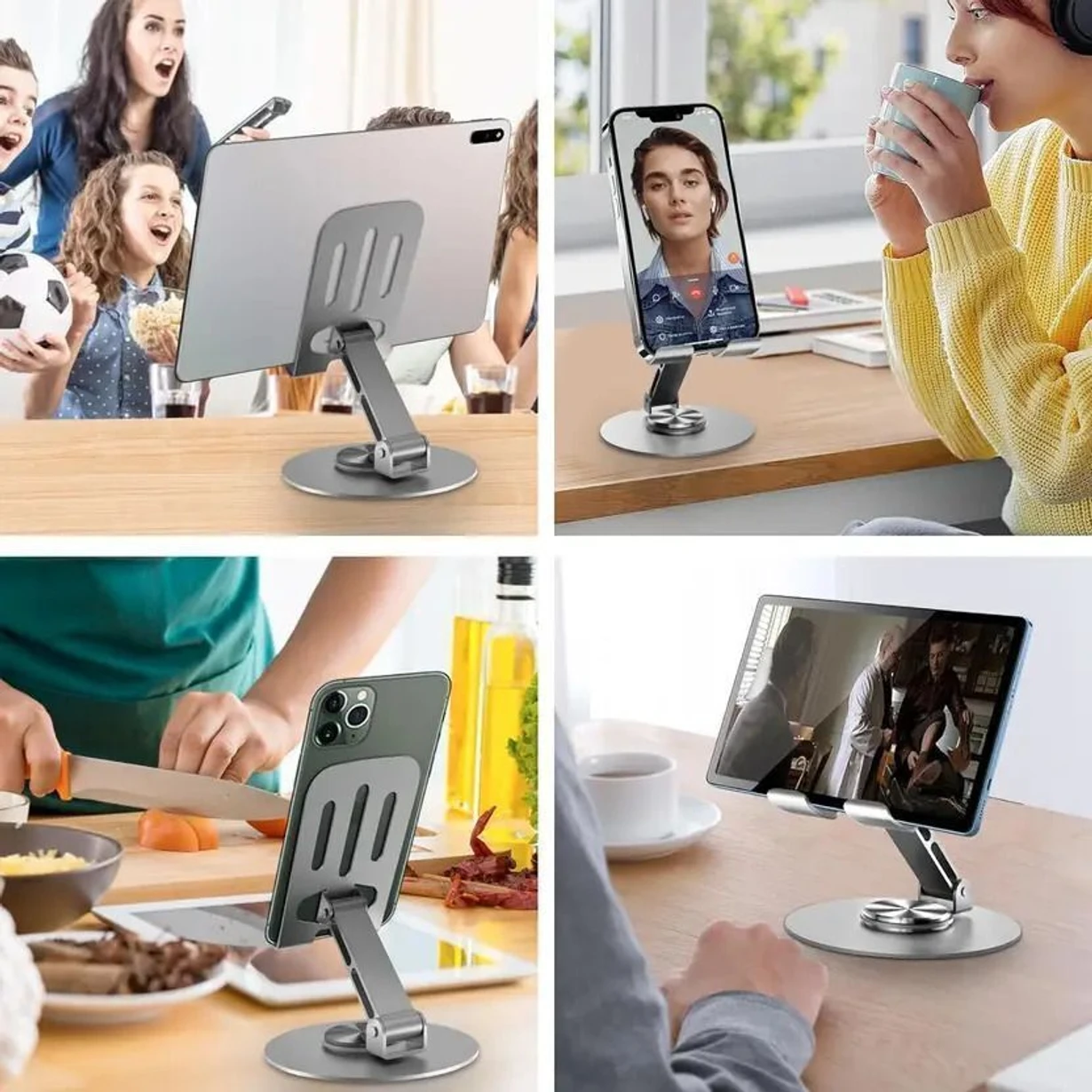 Adjustable Mobile Phone Stand Holder for Desk, Table & Video Calls (Pack of 2)
