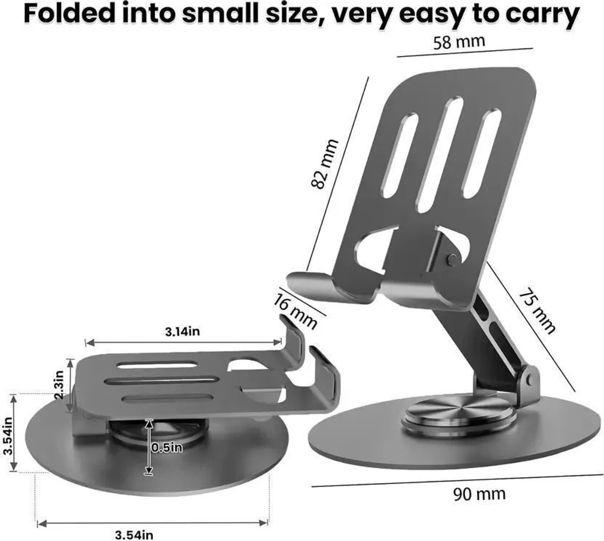 Adjustable Mobile Phone Stand Holder for Desk, Table & Video Calls (Pack of 2)